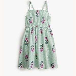 J. Crew Factory Green and Pink Floral Kids Dress